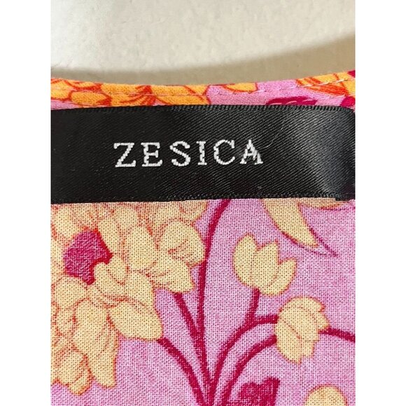 Retro Floral Wrap Maxi Dress XL Pink Boho Western Preppy Chic Colorful Feminine - Picture 2 of 12